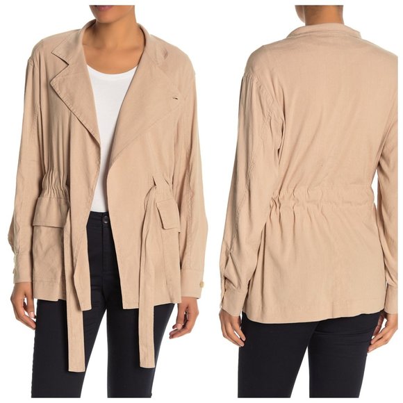 NWT vince. Drapey Linen Blend Jacket in Oatmeal Beige - Picture 1 of 2